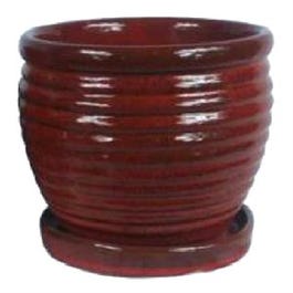 Honey Jar Planter, Red Ceramic, 9-In.