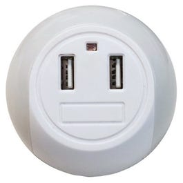 LED Night Light + 2 USB Ports