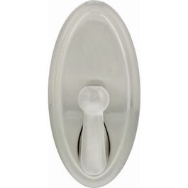 Decorative Hook, Satin Nickel, Oval, Holds 25-Lbs.