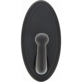 Decorative Hook, Satin Nickel, Oval, Holds 15-Lbs.