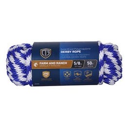 Polypropylene Derby Rope, Smooth Braided, Blue, 5/8-In. x 50-Ft.