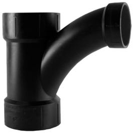 Pipe Fitting, ABS/DWV Long Turn Tee Wye, 4 x 4 x 3-In.