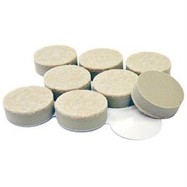 Furniture Pads, Self-Adhesive, Tan Felt, Round, 1-In., 8-Pk.