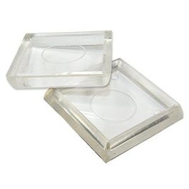 Furniture Cups, Clear Plastic, Square, 1-7/8-In., 4-Pk.