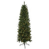 Artificial Pre-Lit Christmas Tree, Pencil Slim Jasper Fir, 300 Clear Lights, 7-Ft.