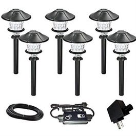 LED Path Light, Black Aluminum, 16 Lumens, .75-Watt, 6-Pc.