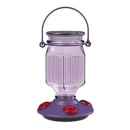 Glass Hummingbird Feeder, Lavender