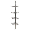 Corner Shower Caddy, Tension Pole, Chrome Wire, 11.5 x 97 x 8-In.