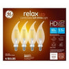 LED Chandelier Light Bulbs, Candle Shape, Soft White, 500 Lumens, 5.5-Watts, 4-Pk.