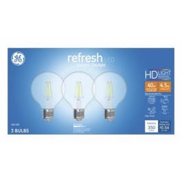 LED Globe Light Bulbs, Clear DayGlobe Light, 350 Lumens, 4.5-Watts, 3-Pk.