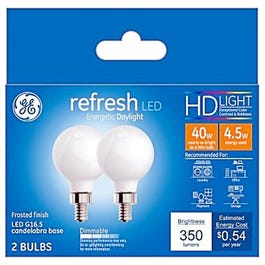 LED Globe Light  Bulbs, DayGlobe Light, 350 Lumens, 4.5-Watts, 2-Pk.