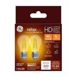 LED Ceiling Fan Light Bulbs, A15, Soft White, 300 Lumens, 4-Watts, 2-Pk.