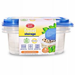 Food Storage Containers, Medium Rectangle, 2.3-Cup, 3-Ct.