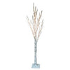 Faux Twig Tree, Snowy Birch, 48 Warm White LED Lights, 4-Ft.