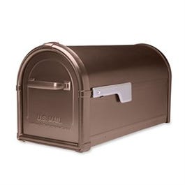 Hillsborough Mailbox, Post Mount, Copper Aluminum, 9.6  x 11.1 x 21.3-In.