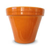 Flower Pot, Orange Ceramic, 4.5 x 3.75-In.