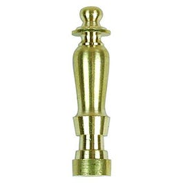 Lamp Finial, Spindle, Solid Brass, 2-In.