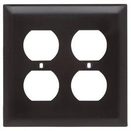 Duplex Nylon Wall Plate, 2-Gang, Brown