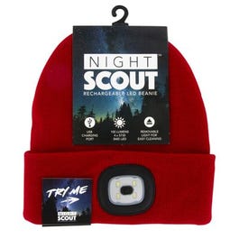 LED Lighted Beanie Hat, Rechargeable, Assorted Colors