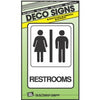 Restrooms Sign, Black Embossed Plastic, 5 x 7-In.