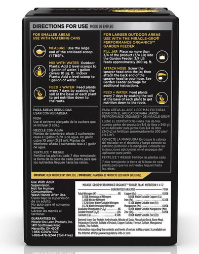 Miracle-Gro® Performance Organics® Edibles Plant Nutrition