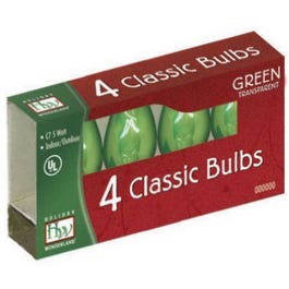 Christmas Lights Replacement Bulb, C7, Green Transparent, 4-Pk.