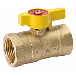 Gas Ball Valve, Quarter Turn, Brass, 3/4-In.