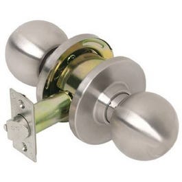 Passage Lock, Ball Knob, Satin Stainless Steel, 2.75-In. Backset