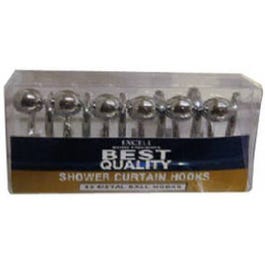 12-Pack Silver Metal Ball Shower Curtain Hooks