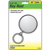 Key Reel Clip, Retractable, Chrome With 48-In. Wire Cable