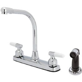 Kitchen Faucet With Spray, 2 Lever Handles, Chrome