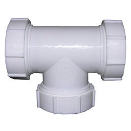 Lavatory/Kitchen Drain Tee, White PVC, 1.25 or 1.5-In. Tube