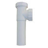 Lavatory/Kitchen Drain Tee, With Tailpiece, White PVC, 1.5 x 7-In. Slip Joint