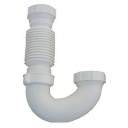 J-Bend, Flexible White PVC, 3.5 to 6-In.