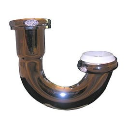 Kitchen Sink J-Bend, 17 Gauge,  Brass Plated, 1-1/2-In.