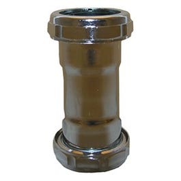 Pipe Fitting, Tube Slip Coupling, Chrome-Finished Brass, 1.5-In.