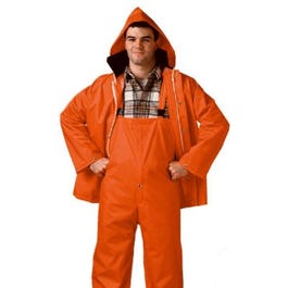 Blaze Orange Jacket/Bib Overall Complete Rain Suit, Medium