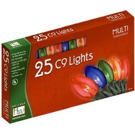 Christmas Lights Set, Multi-Color, C9 Transparent, 25-Ct.