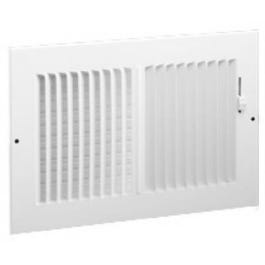 8 x 6-Inch 2-Way White Ceiling or Sidewall Diffuser