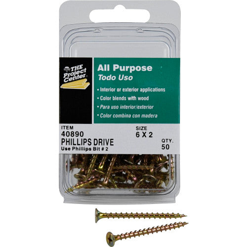 Hillman Bugle Head Phillips All Purpose Wood Screws (#6 X 2) - 50 Pc