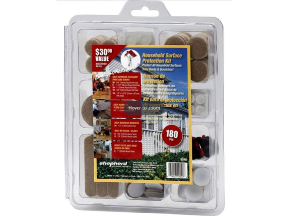 Shepherd Hardware 180 Piece Felt Pad And Strip Surface Protection Kit