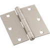 National 3-1/2 In. Square Satin Nickel Door Hinge