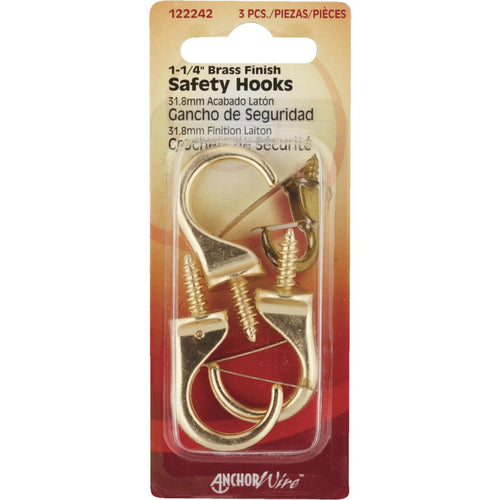 Hillman Anchor Wire 1-1/4 In. Brass Safety Hook