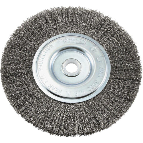 Forney 6 In. Crimped, Fine .008 In. Bench Grinder Wire Wheel