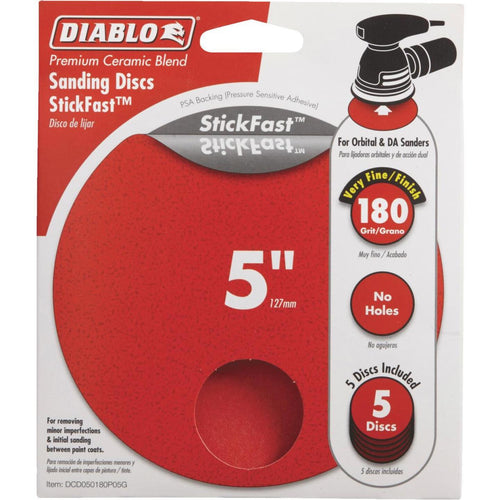 Diablo StickFast 5 In. 180 Grit Sanding Disc (5-Pack)