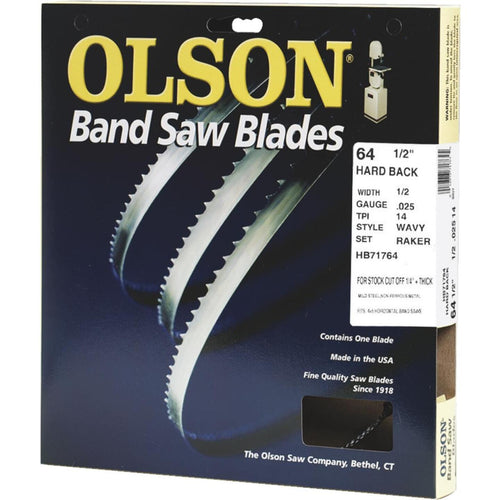 Olson 64-1/2 In. x 1/2 In. 14 TPI Wavy Hard Back Metal Cutting Band Saw Blade