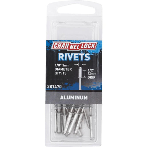 Channellock 1/8 In. Dia. x 1/2 In. Grip Aluminum POP Rivet (15-Pack)