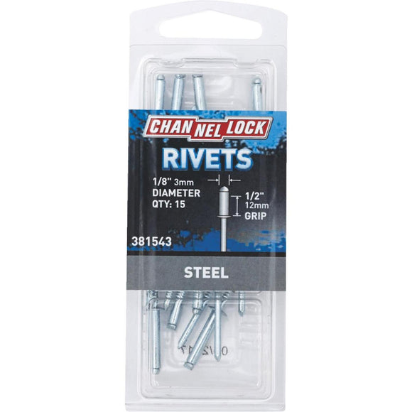 Channellock 1/8 In. Dia. x 1/2 In. Grip Steel POP Rivet (15-Pack)