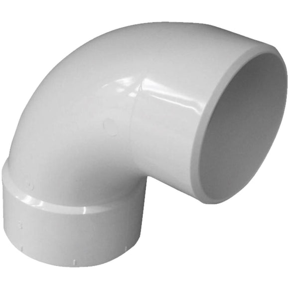 IPEX Canplas SDR 35 90 Degree 3 In. PVC Sewer and Drain Elbow Street (1/4 Bend)