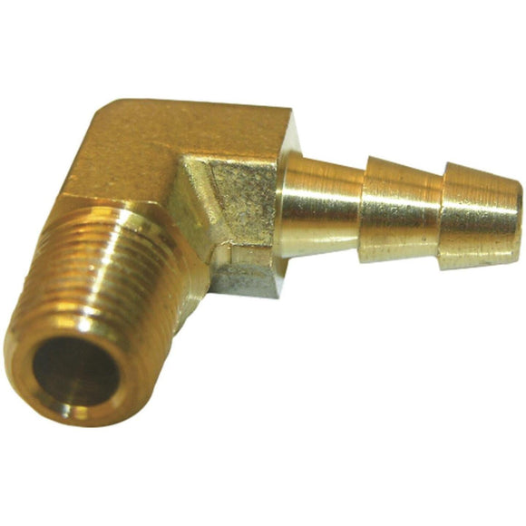 Lasco 1/4 In. MPT x 1/4 In. Hose Barbed Brass Elbow